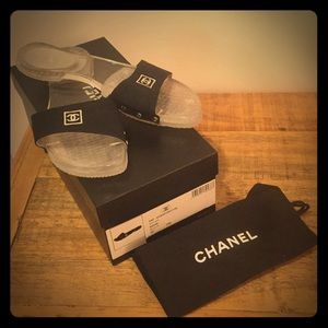 Chanel lucite slides